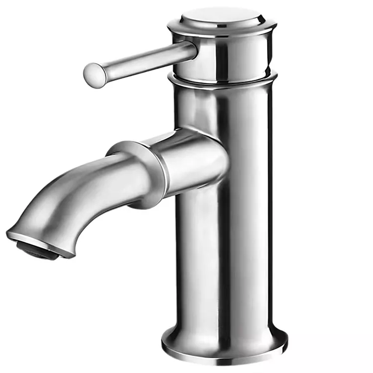 Grifo para lavabo frío y caliente de un solo orificio con junta de bambú