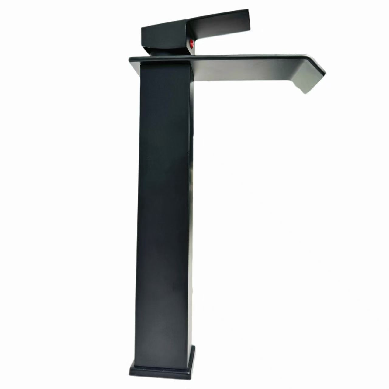 Grifo para lavabo estilo cascada alto negro
