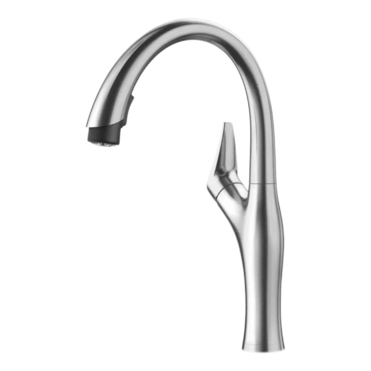 Grifo extraíble con cuello de cisne aerodinámico de acero inoxidable cepillado