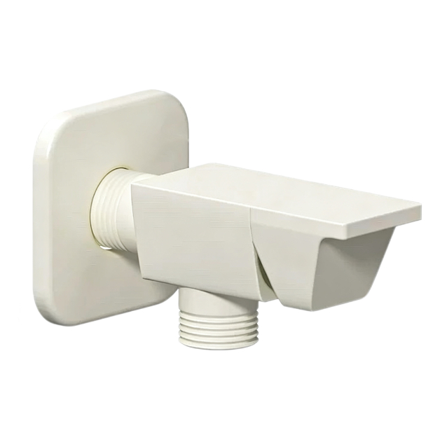 Válvula de entrada de agua fría y caliente de pared, color blanco crema