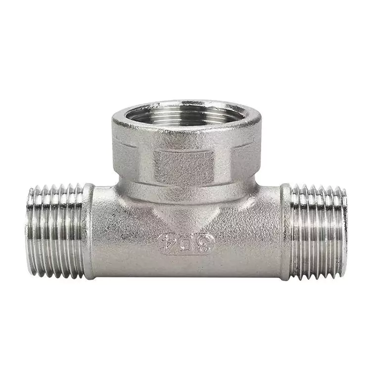 DN15-DN100 BSP Camiseta de tubo mediana-grande de acero inoxidable