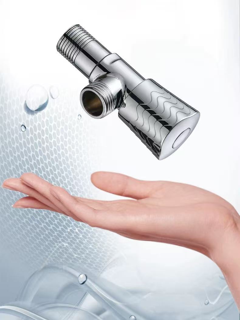 Mirror-Finish Bright Chrome Wave Pattern Angle Valve