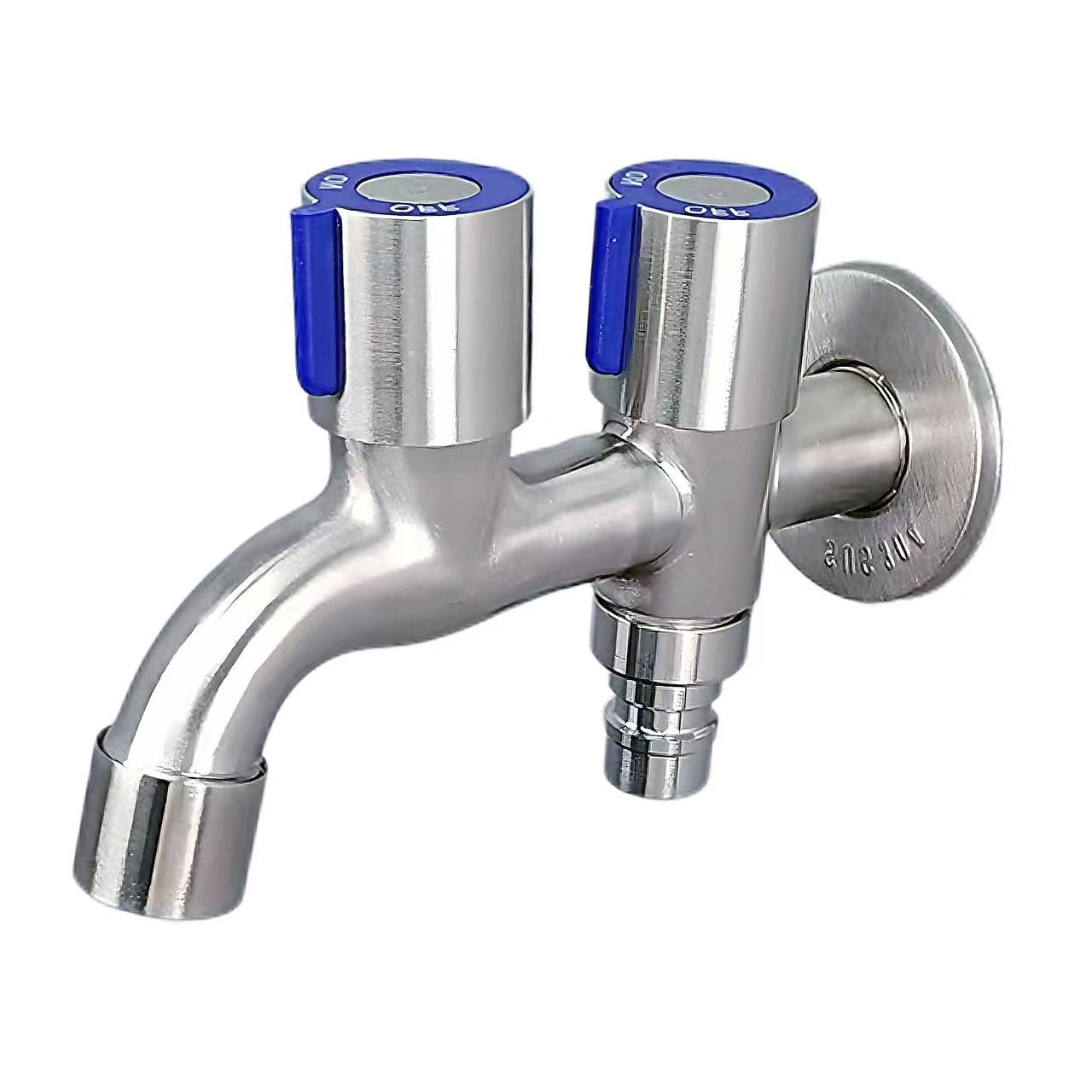 304 Stainless Steel Double-Control Double-Outlet Faucet