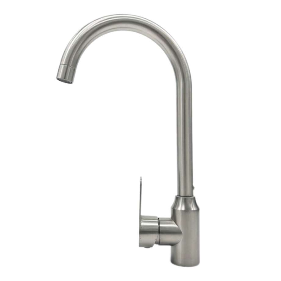 Grifo de agua fría y caliente giratorio curvado grande