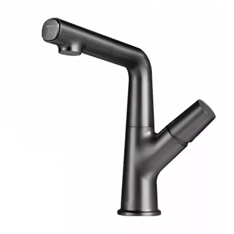 Grifo de lavabo giratorio extraíble con elevación