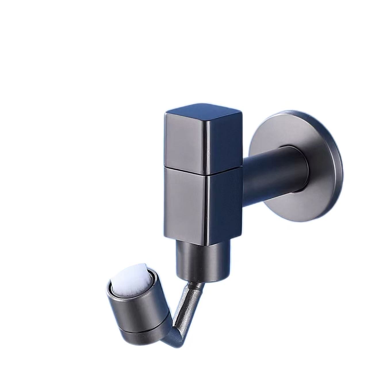 Grifo de pared minimalista con forma de remolino gris