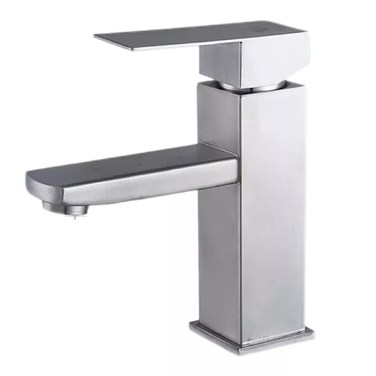 Grifo de lavabo frío y caliente cuadrado minimalista