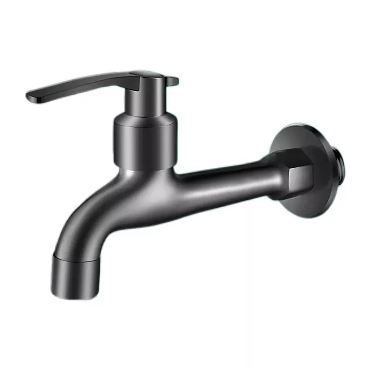 Grifo frío único montado en la pared minimalista con longitud extendida