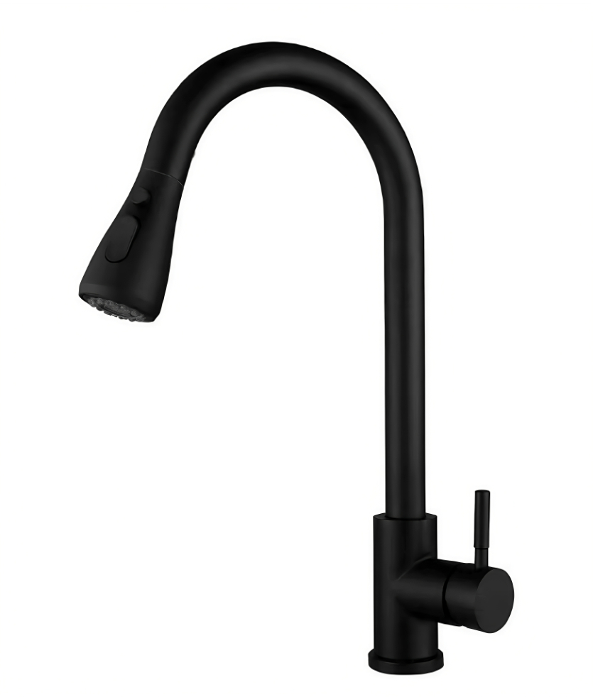 Grifo de cocina extraíble monomando con apertura lateral, agua fría y caliente